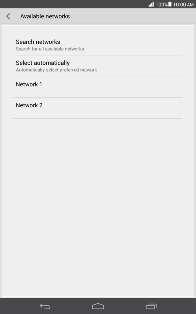 Press the required network.