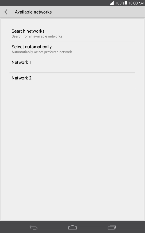 Press the required network.