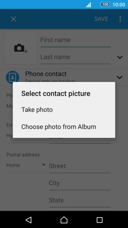 Press Choose photo from Album and go to the required folder.