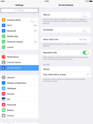 Press the indicator next to 