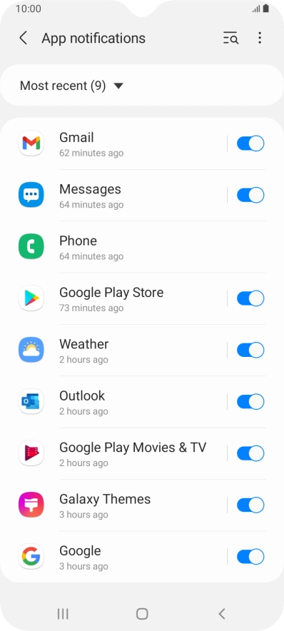 Press the drop down list.