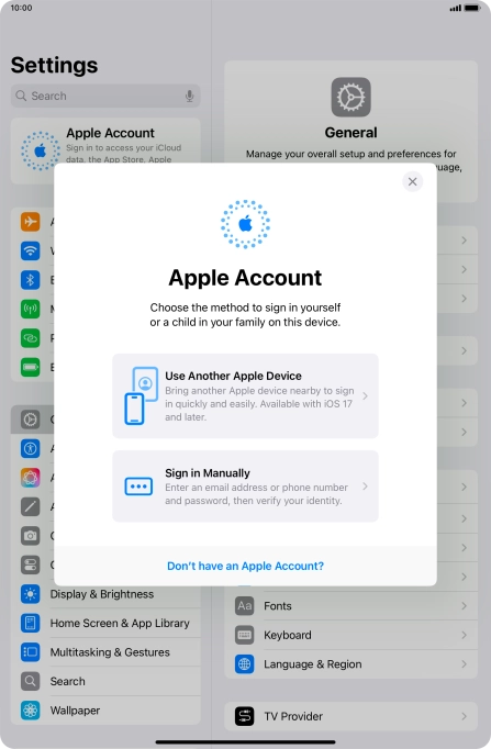Press Sign in Manually.