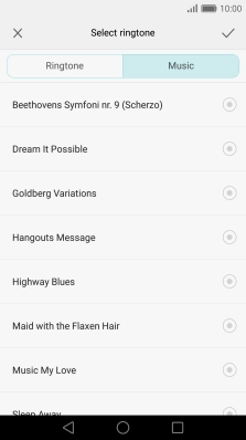 Press the required ring tone.