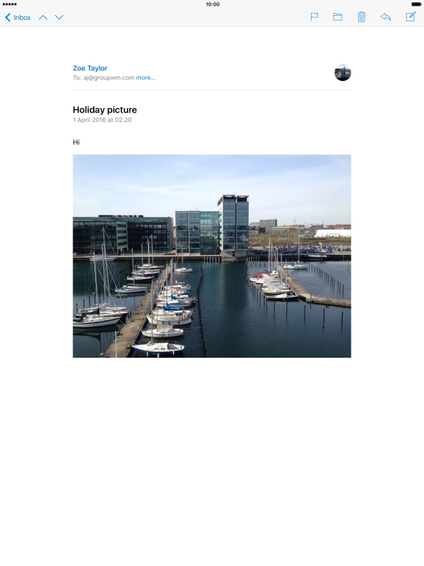 Press the new email message icon.