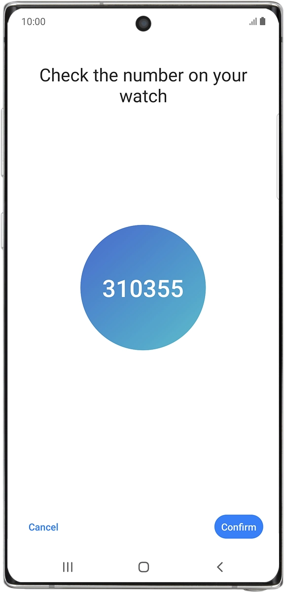 On your phone: Check that the code is identical to the code displayed on your smartwatch.