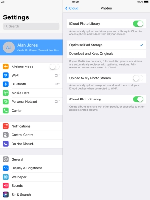 Press the indicator next to 