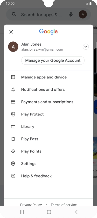 Press Manage apps and device.
