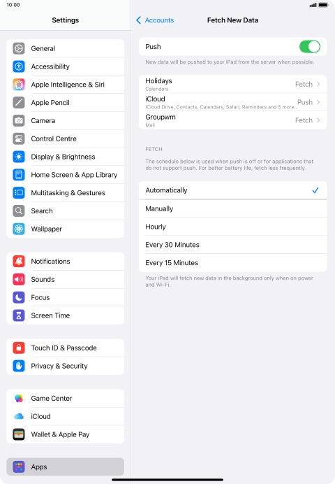Press the indicator next to 