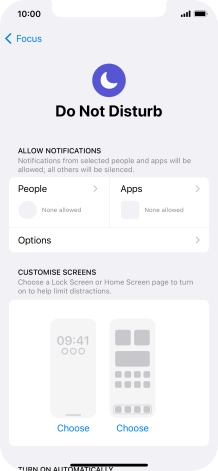 Press People and follow the instructions on the screen to select which contacts you would like to receive calls and notifications from when Do Not Disturb is turned on.