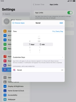 Press Customise Days.