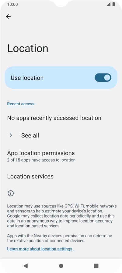 Press App location permissions.