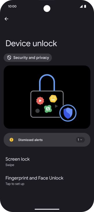 Press Fingerprint and Face Unlock.