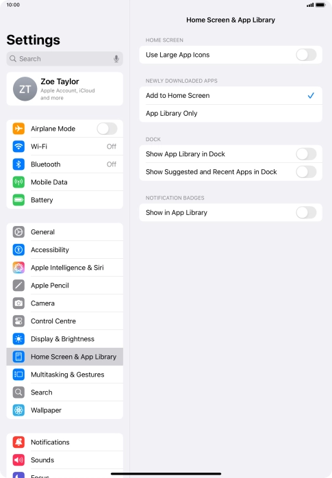 To add new downloaded apps to both the home screen and App Library, press Add to Home Screen.