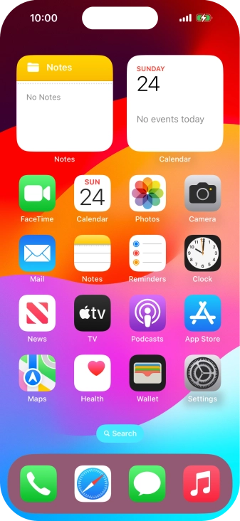 When the battery charging icon is displayed, the battery is charging.