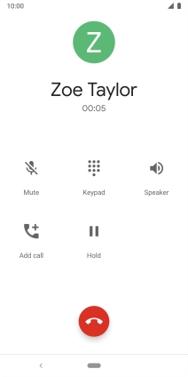 Press the end call icon.