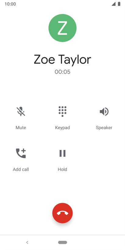 Press the end call icon.