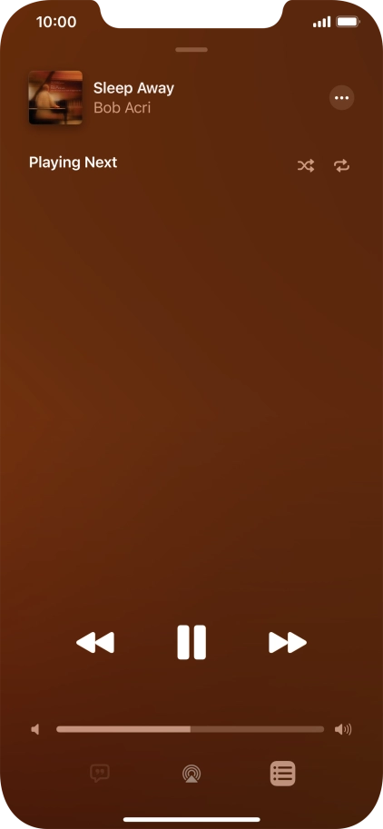 Press the shuffle icon to turn the function on or off.