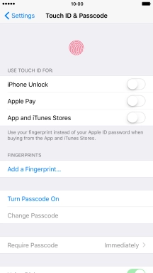 Press Turn Passcode On and key in a phone lock code of your own choice twice.