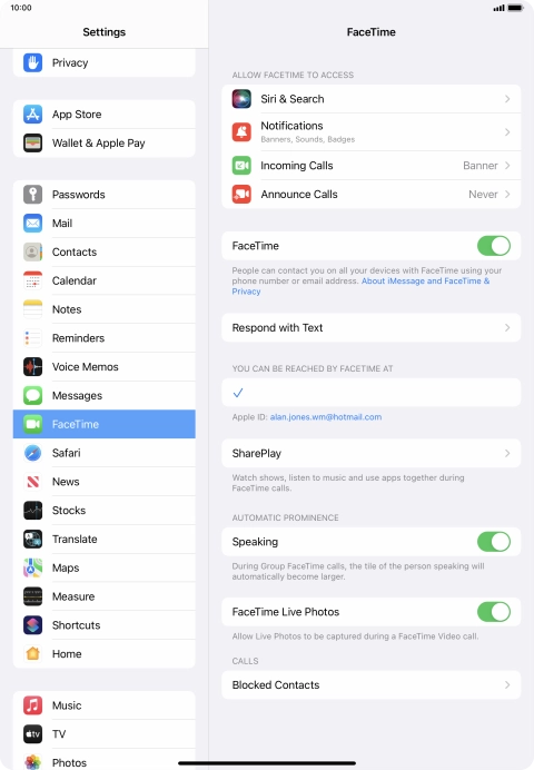 Press the indicator next to 