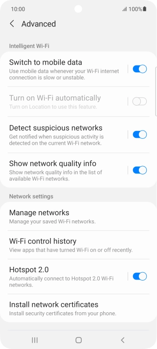Press the indicator next to 