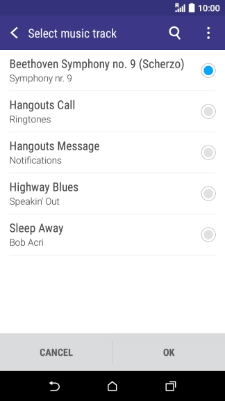 Once you've found a ring tone you like, press OK.