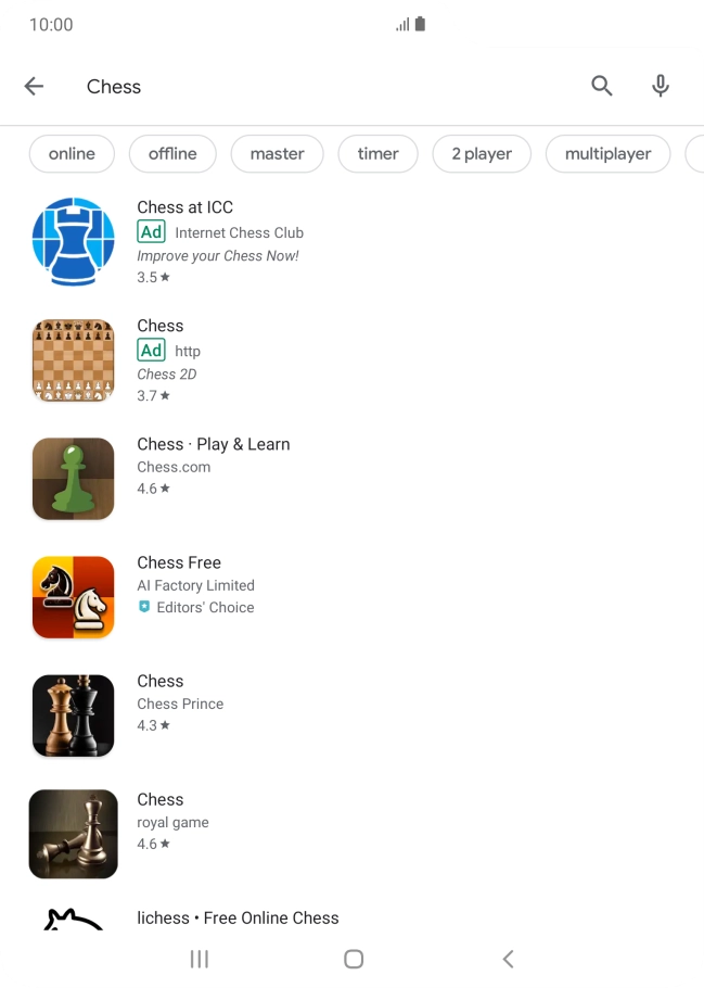 Press the required app.