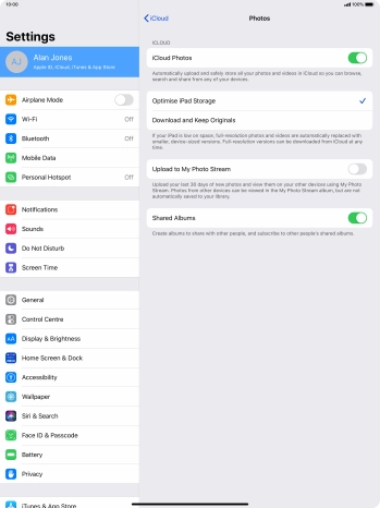 Press the indicator next to 