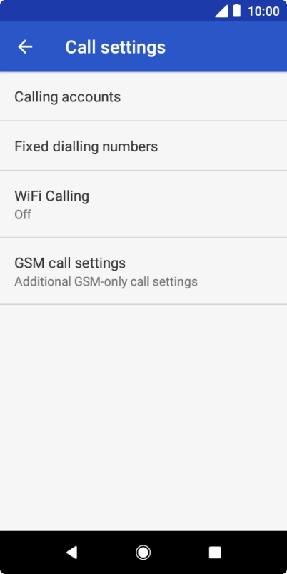 Press GSM call settings.