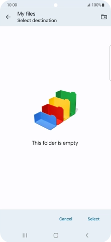 To create a new folder, press the new folder icon and follow the instructions on the screen to create a new folder.