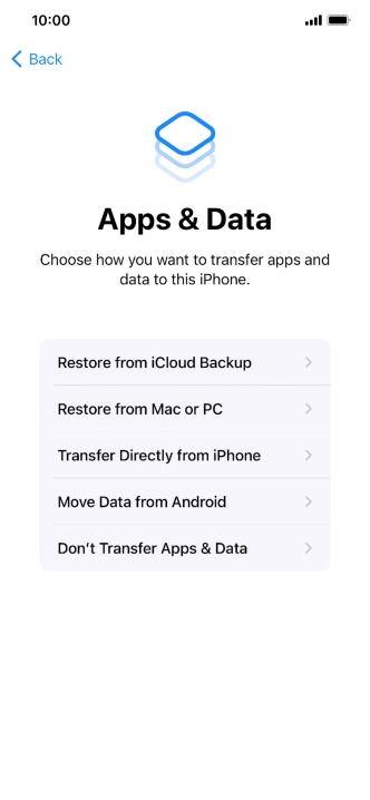 You can transfer content from an Android phone when your phone is activated for the first time and after a factory reset. When this screen is displayed, your phone is ready to transfer content from an Android phone.