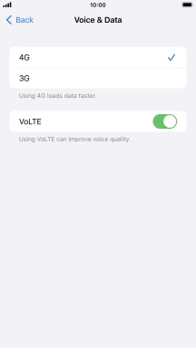 Press the required network mode.