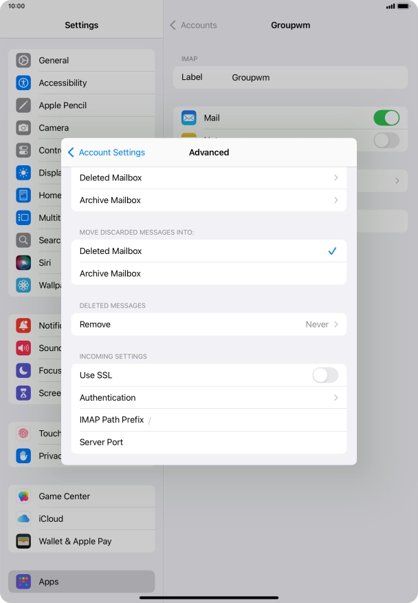 Press the indicator next to 