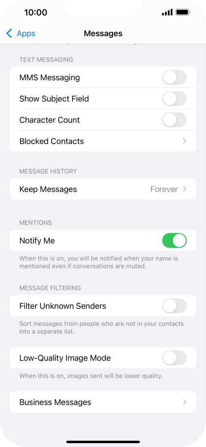 Press the indicator next to 