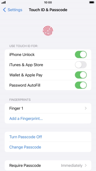 Press the indicators next to the required settings to turn the function on or off.