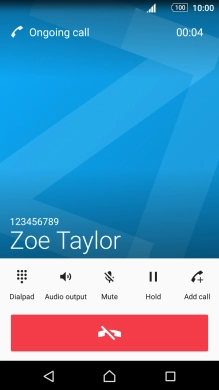 Press the end call icon.