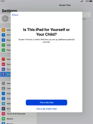 Press This is My iPad.