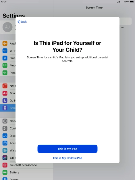 Press This is My iPad.