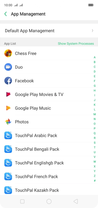 Press the required app.