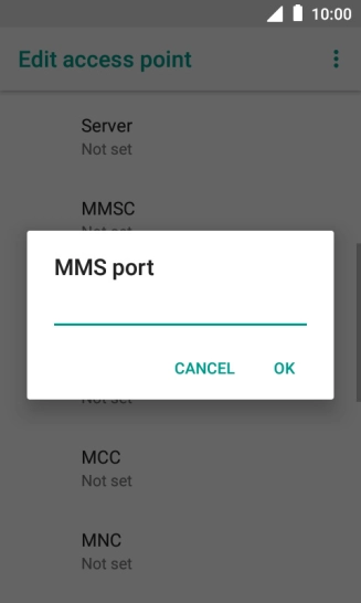 Key in 8080 and press OK.
