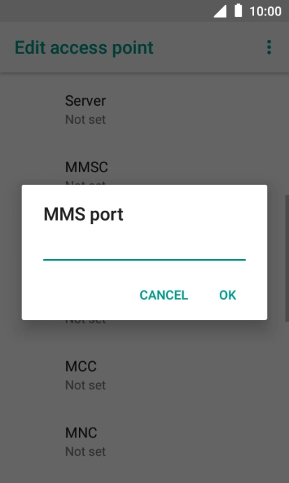 Key in 8080 and press OK.