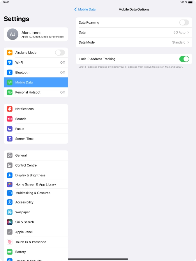 Press the indicator next to 