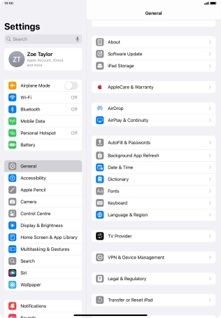 Press Transfer or Reset iPad.