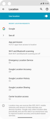 Press Google Location Accuracy.