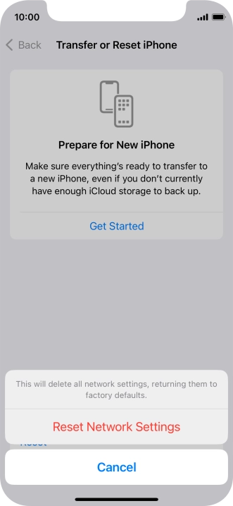 Press Reset Network Settings.