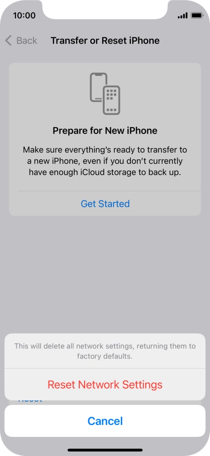 Press Reset Network Settings.