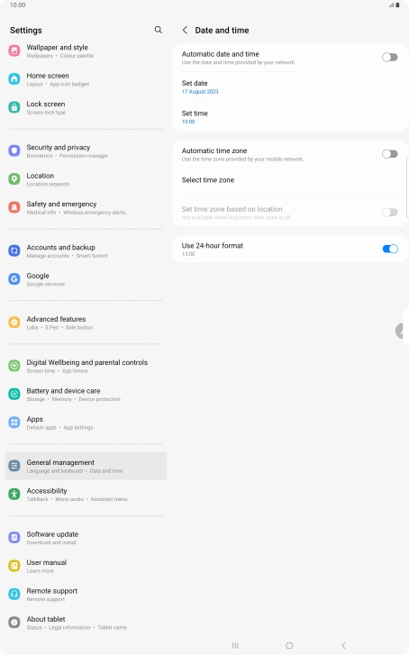 Press the indicator next to 
