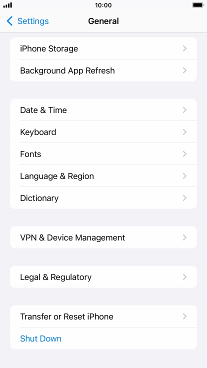 Press Transfer or Reset iPhone.