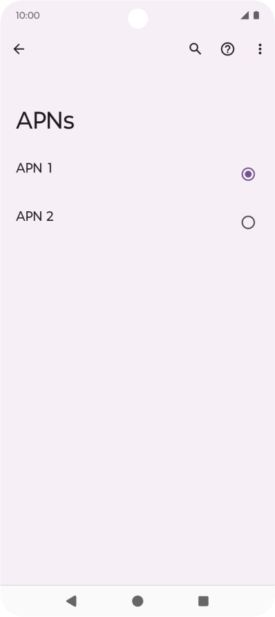 Press the field next to the data connection to activate it.