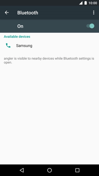Press the required Bluetooth device and follow the instructions on the screen to pair the device with your phone.