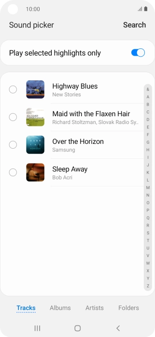 Press the required ring tones to hear them.